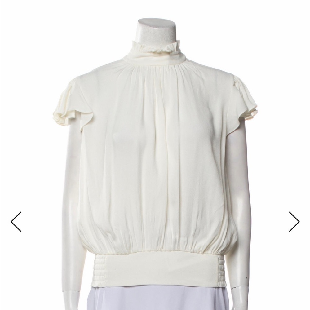 Frame Denim Cream Ruffle Sleeve Blouse